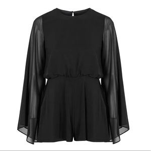 Topshop Sheer Sleeve Romper